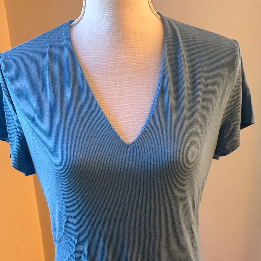 INC Blue V-Neck - Picture 2 of 7